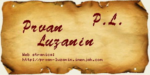 Prvan Lužanin vizit kartica